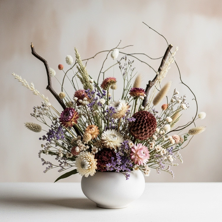 sustainable dried flower arrangement ideas